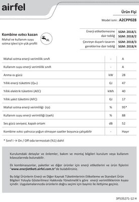 Airfel Maestro Smart Wifi 28/28 Kw 24000 Kcal Tam Yoğuşmalı Kombi - 5