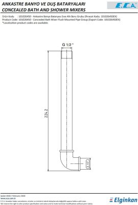 Eca Ankastre Banyo Bataryası Sıva Altı Boru Grubu G1/2" 101026450 - 3