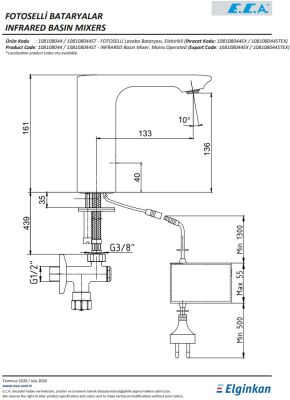 Eca Compact Krom Fotoselli Lavabo Bataryası Elektrikli 108108044 - 4
