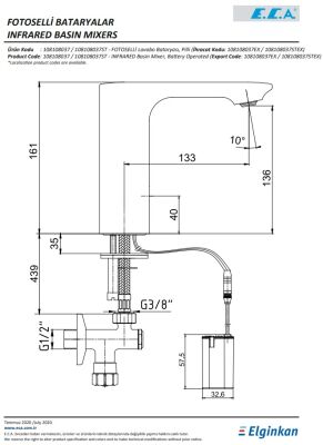 Eca Compact Krom Fotoselli Lavabo Bataryası Pilli 108108037 - 4