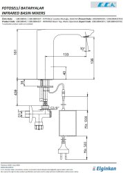 Eca Compact Krom Fotoselli Lavabo Musluğu Elektrikli 108108043 - 4