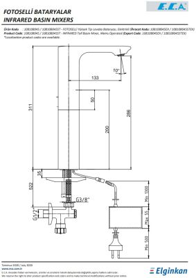 Eca Compact Krom Fotoselli Yüksek Tip Lav. Bat Elektrik 108108045 - 3