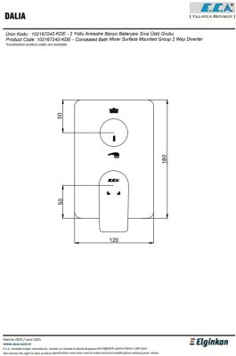 Eca Dalia Krom Ankastre Banyo/Duş 2 Yollu Sıva Üstü 102167242-KDE - 2