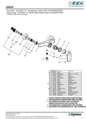 Eca Dalia Krom Renkli G 1/2” Duş Bataryası 102154033 Duş Seti Yok - 4