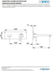 Eca İcon Krom Ank. Lavabo Batarya Sıva Üst Tek Rozet 102167601H-K - 2