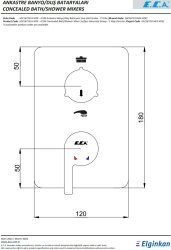 Eca İcon Krom Ankastre Banyo/Duş 2 Yollu Sıva Üstü 102167231H-KDE - 2