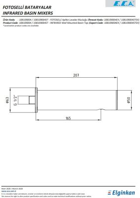 Eca Krom Fotoselli Aplike Lavabo Musluğu Pilli 108109004 Çift Su - 3