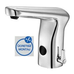 Eca Krom Fotoselli Lavabo Batarya Pilli 108108017 Çift Su Girişli