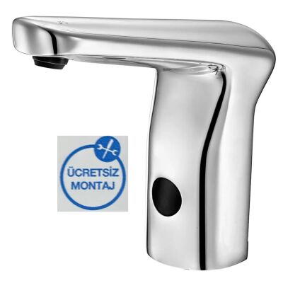 Eca Krom Fotoselli Lavabo Musluğu Pilli 108108047 Tek Su Girişli - 1