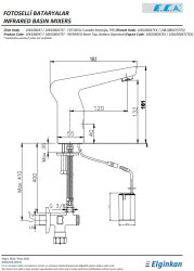 Eca Krom Fotoselli Lavabo Musluğu Pilli 108108047 Tek Su Girişli - 3