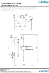 Eca Krom Termostatik Banyo Bataryası 102102340 Duş Seti Hariçtir - 3