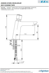 Eca Krom Zaman Ayarlı Lavabo Musluğu 102188127 Tek Su Girişli - 3