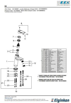 Eca Lia Krom Kireç Kırıcılı Su Tasarruflu Sabit Lavabo Bataryası - 3