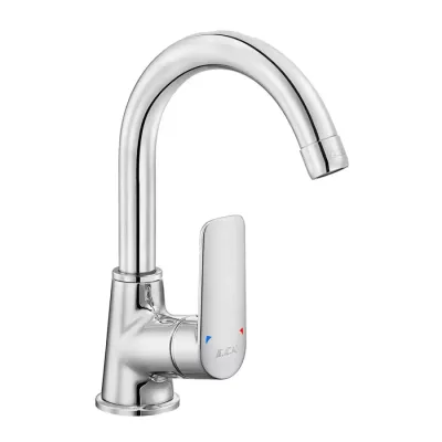 Eca Lia Krom Kireç Kırıcılı Tasarruflu Kuğu Boru Lavabo Bataryası - 1