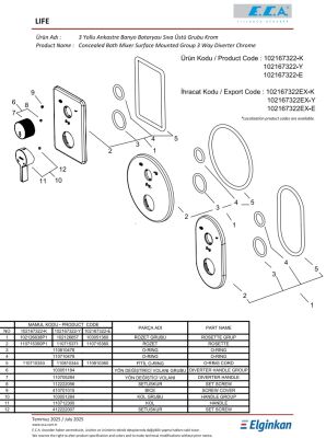 Eca Life Krom Ankastre Banyo/Duş B. 3 Yollu Sıva Üstü 102167322-K - 4