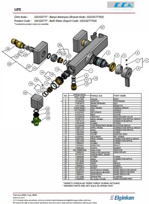 Eca Life Krom Renkli 102102777 Ürün Kodlu Banyo Bataryası - 3