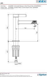 Eca Life Mat Antrasit Kollu Sabit Lavabo Bataryası 102188784C5 - 2