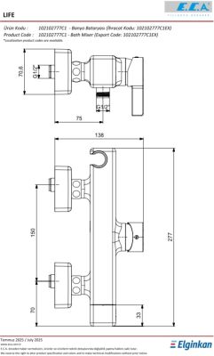 Eca Life Mat Siyah 102102777C1 Ürün Kodlu Banyo Bataryası - 2
