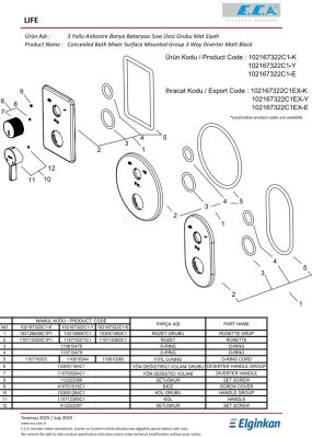 Eca Life Mat Siyah A. Banyo/Duş 3 Yollu Sıva Üstü 102167322C1-K - 4