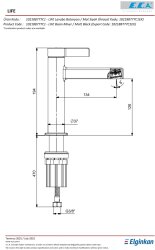 Eca Life Mat Siyah Kollu Sabit Lavabo Bataryası 102188777C1 - 2