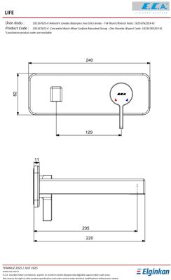 Eca Life Mat Siyah Lavabo Bat. Sıva Üstü Tek Rozet 102167622C1-K - 3