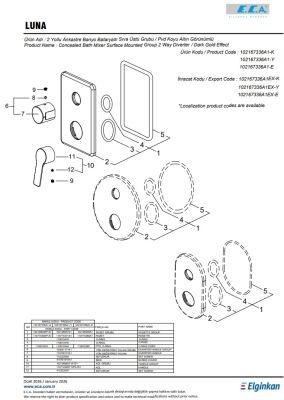 Eca Luna Altın Görünümlü Ank. Banyo/Duş 3 Yollu S.Ü 102167336A1-K - 4