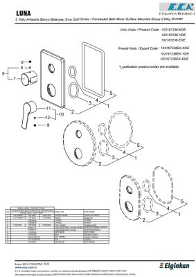 Eca Luna Krom Ankastre Banyo/Duş 2 Yollu Sıva Üstü 102167236-KDE - 3