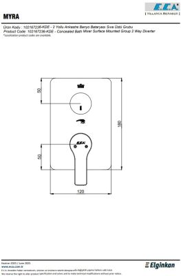 Eca Luna Krom Ankastre Banyo/Duş 2 Yollu Sıva Üstü 102167236-KDE - 2