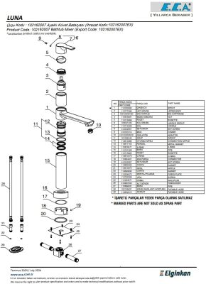Eca Luna Krom Renkli H 84 cm Ayaklı Küvet Bataryası 102162007 - 4