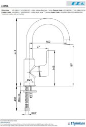 Eca Luna Krom Kireç Kırıcı Tasarruflu Kuğu Boru Lavabo Bataryası - 2