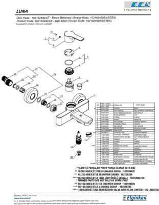 Eca Luna Krom Renkli Kireç Kırıcılı 102102450 Banyo Bataryası - 3