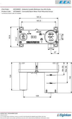 Eca Mat Antrasit Ank. Lavabo Bataryası Sıva Altı Grup 102166601C5 - 3