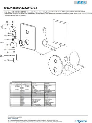 Eca Mat Siyah Termostatik Ank Banyo/Duş 2 Yol S.Ü 102167215C1-KDE - 4