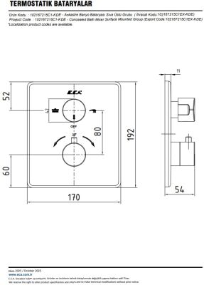 Eca Mat Siyah Termostatik Ank Banyo/Duş 2 Yol S.Ü 102167215C1-KDE - 3