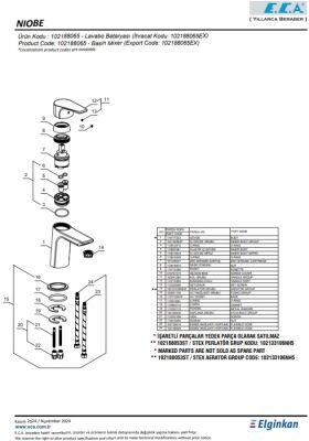 Eca Niobe Ecotechnology Krom Kireç Kırıcı Sabit Lavabo Bataryası - 3
