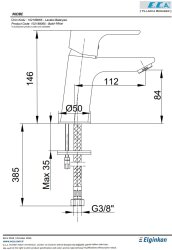 Eca Niobe Ecotechnology Krom Kireç Kırıcı Sabit Lavabo Bataryası - 2