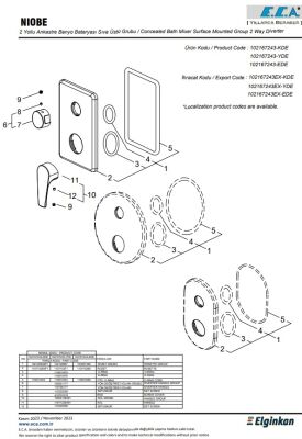 Eca Niobe Krom Ankastre Banyo/Duş 2 Yollu Sıva Üstü 102167243-KDE - 3