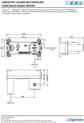 Eca Novita Krom Ankastre Lavabo Batarya Sıva Altı Grup 102166603H - 2