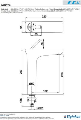 Eca Novita Yüksek Tip Kireç Kırıcı Hygiene Plus Lavabo Bataryası - 2