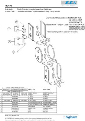 Eca Royal Krom Ankastre Banyo/Duş 2 Yollu Sıva Üstü 102167251-KDE - 3