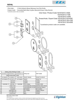 Eca Royal Mat Siyah Ank Banyo/Duş 2 Yolu Sıva Üst 102167251C1-KDE - 3