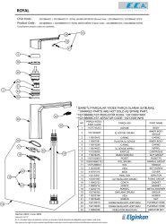 Eca Royal Mat Siyah Kireç Kırıcı Tasaruflu Sabit Lavabo Bataryası - 3