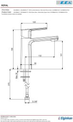 Eca Royal Mat Siyah Kireç Kırıcı Tasaruflu Sabit Lavabo Bataryası - 2