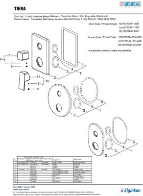 Eca Tiera Altın Görünüm Ank Banyo/Duş 2 Yollu S.Ü 102167235A1-KDE - 4