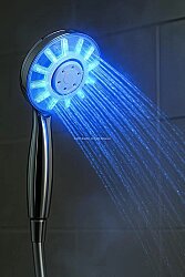 LED Işıklı Sıcaklık Göstergeli Su Tasarruflu Krom El Duş Başlığı - 6