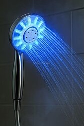 LED Işıklı Sıcaklık Göstergeli Su Tasarruflu Krom El Duş Başlığı - 7
